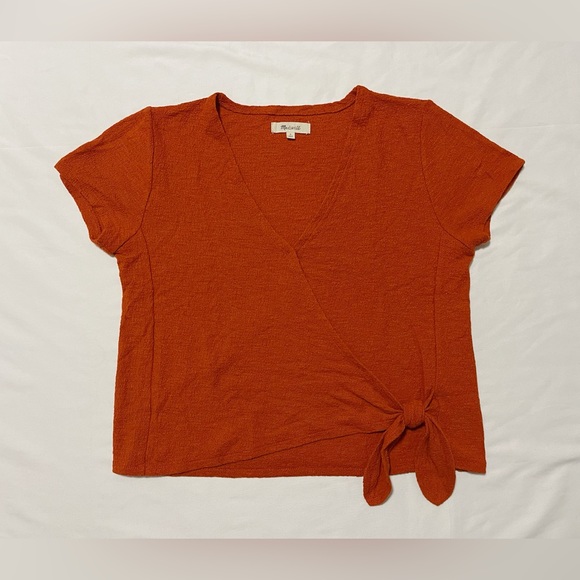 Madewell Texture & Thread Wrap-Tie Top - Picture 4 of 11